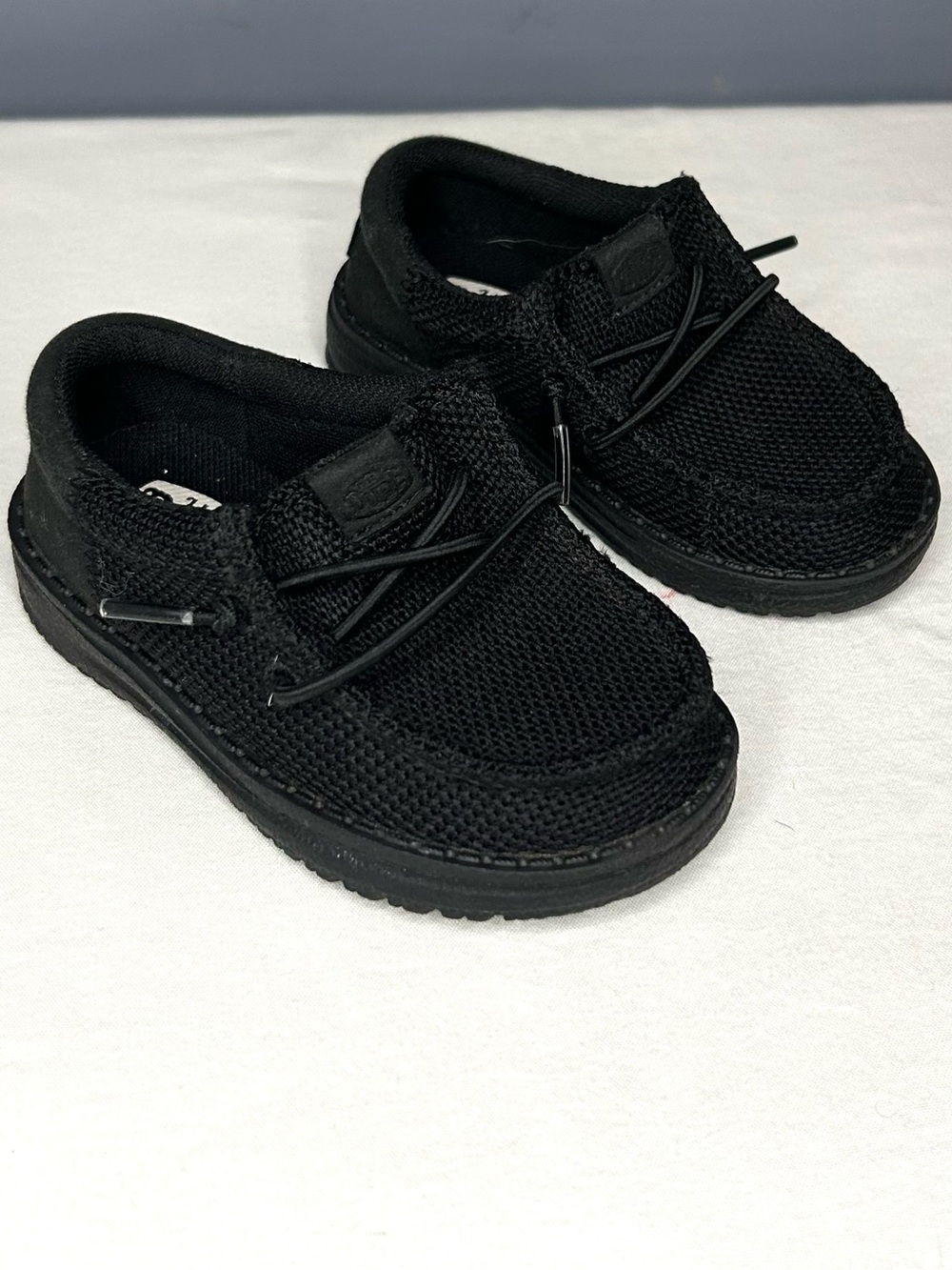 Hey Dude Lildude Wally Shoes Toddler Kids 6 C Black Mesh Lightweight Slip On